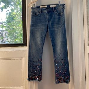 Rhinestone Studded Anthropologie Jeans